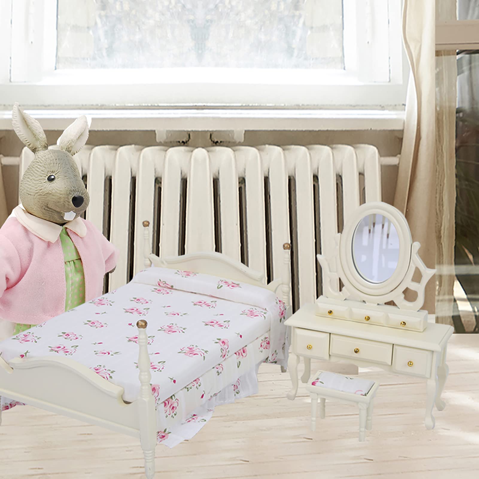 Odoria 1/12 Schaal Miniatuur Metalen Bed Poppenhuis Meubels Accessoires, Zwart