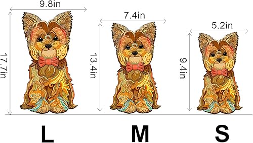 Miniatura 6 de WOODBESTS Rompecabezas de madera para adultos y niños, rompecabezas de Yorkshire, rompecabezas de animales de madera, rompecabezas de corte de
