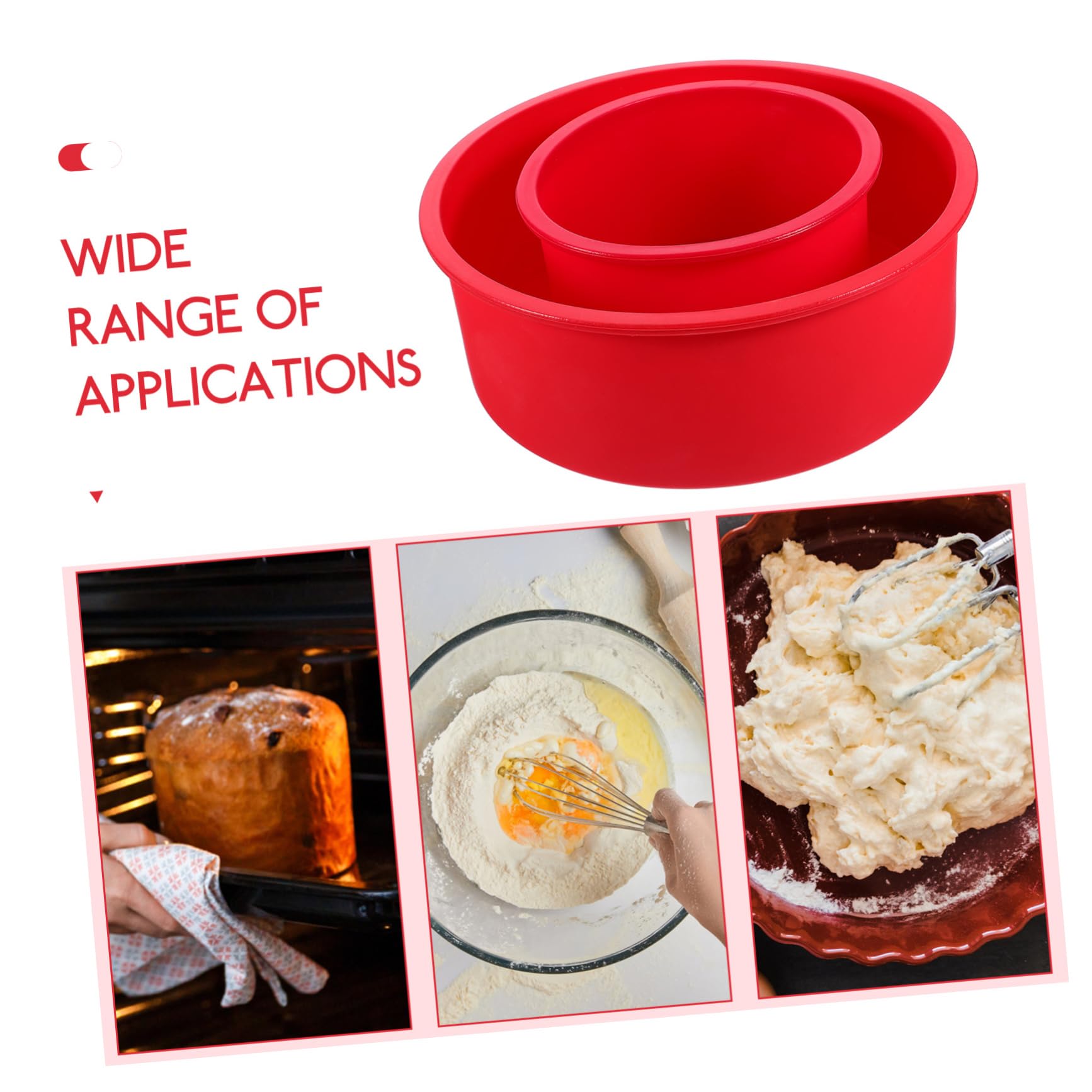 Cabilock Molde De Silicona Para Pasteles Redondos Antiadherente Y Resistente Altas Para Hornear Tartas Muffins Y Postres Para Cocinas Y Repostería 2 Piezas X 5