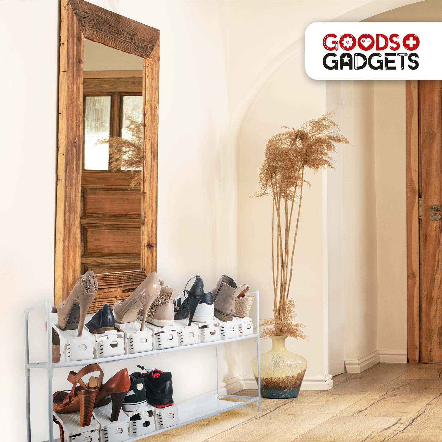GOODS+GADGETS® Schuhstapler 20er Set, Schuhorganizer für 50% mehr Platz