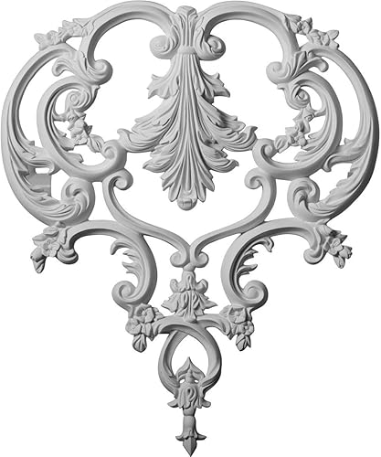 Ekena Millwork 21 14 pulgadas de ancho x 25 58 pulgadas de alto x 1 14 pulgadas de diámetro Kinsley Center Onlay (paquete de 4)