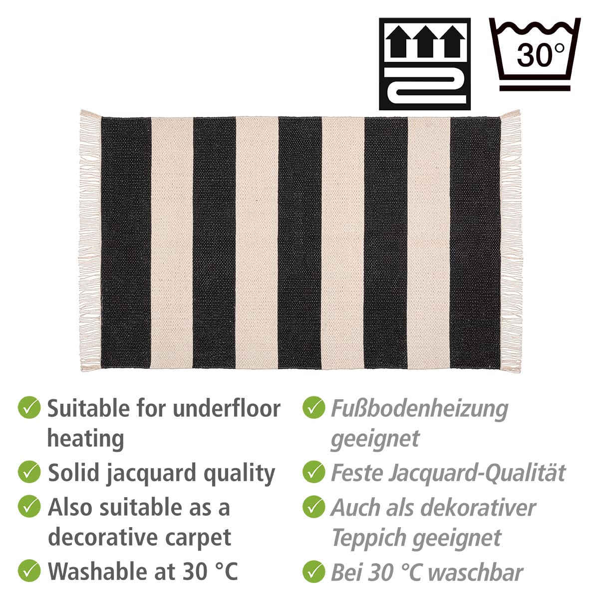 WENKO Abai Tappetino Bagno 50x80 cm | Antiscivolo in PET Riciclato