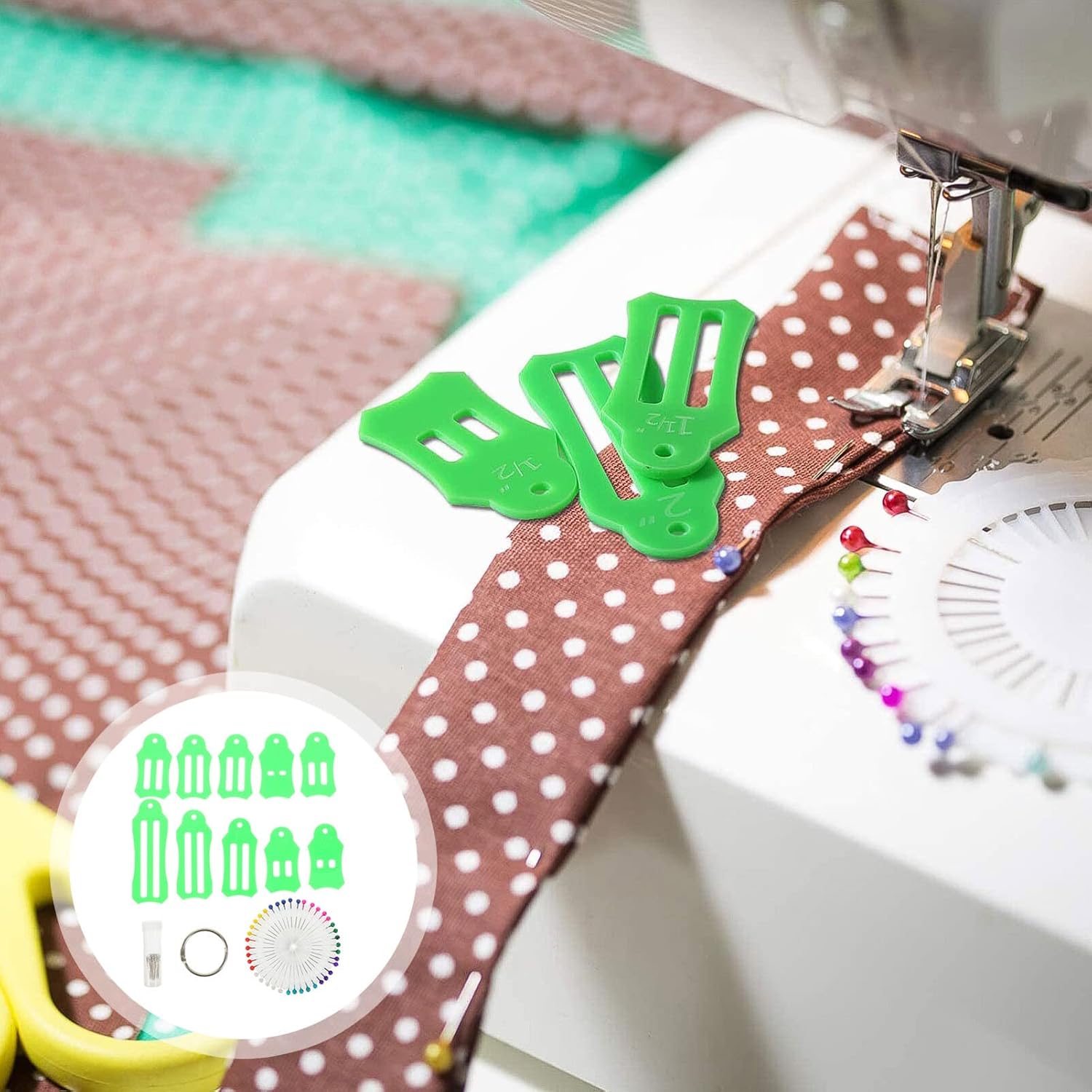 Ciieeo 1set Folding Fabric Supplies for Bias Tape Quilting Compact Sewing Tools for Dressmaking Embroidery and Daily Sewing Projects