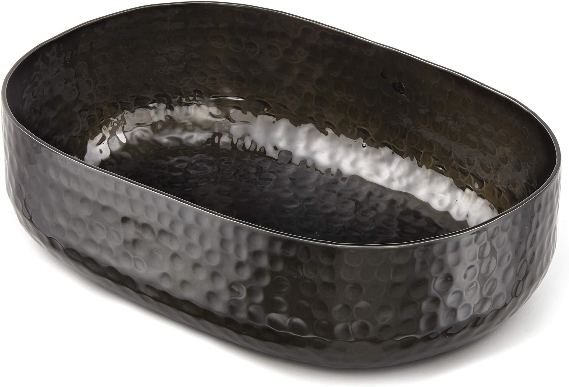 Inc. American Metalcraft ABHB69 Hammered Aluminum Entrée Basket, Oval, Black, 48-Ounces