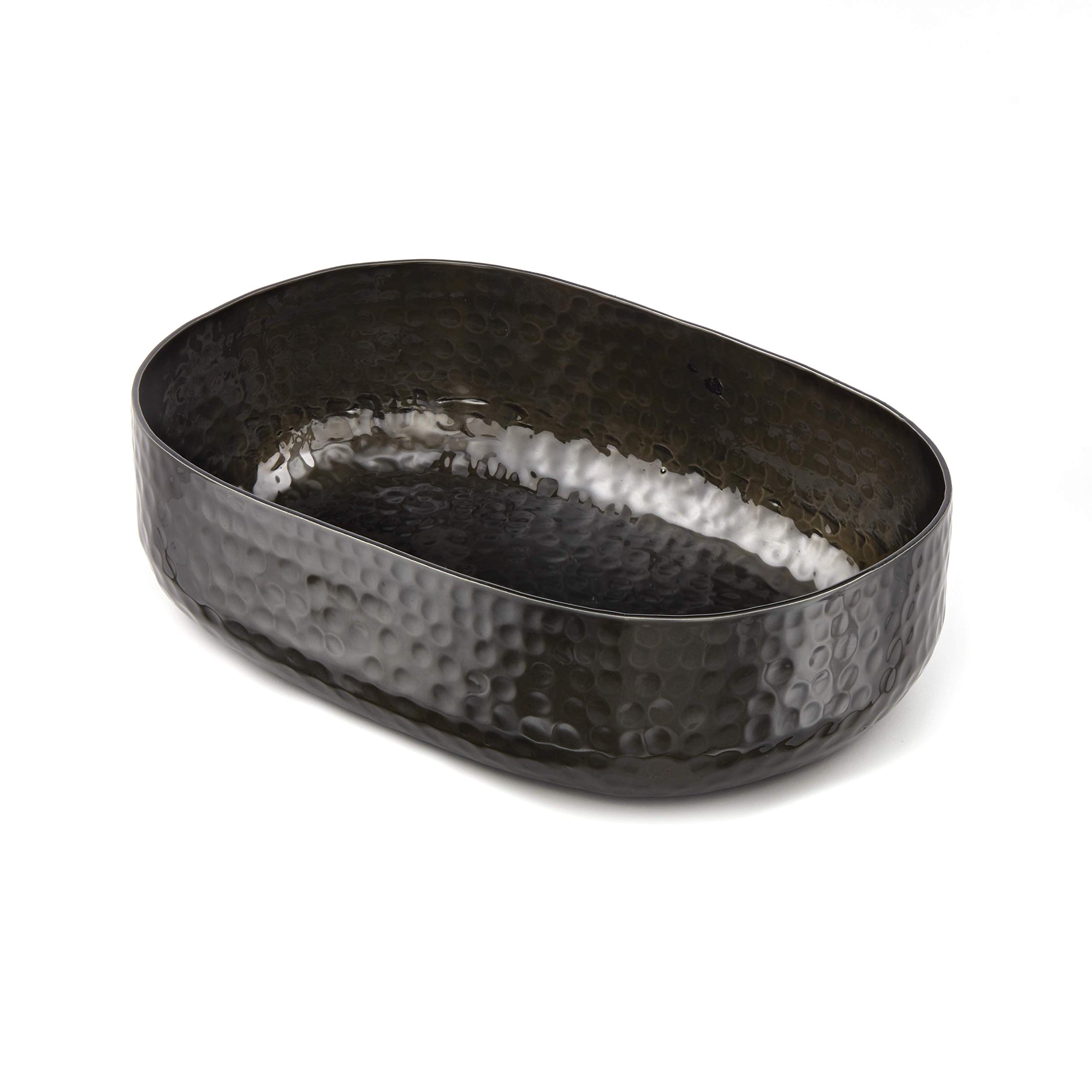 American METALCRAFT, Inc. American Metalcraft ABHB69 Hammered Aluminum Entrée Basket, Oval, Black, 48-Ounces