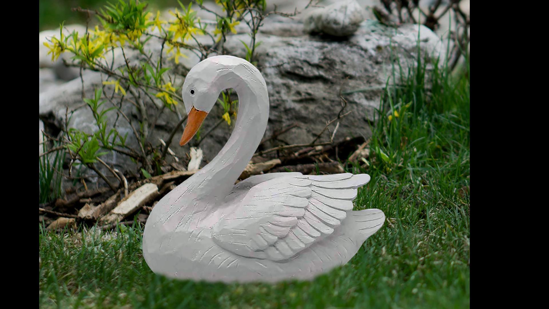 Amazon.com: DurableDelights White Swan Statue Garden Ornament