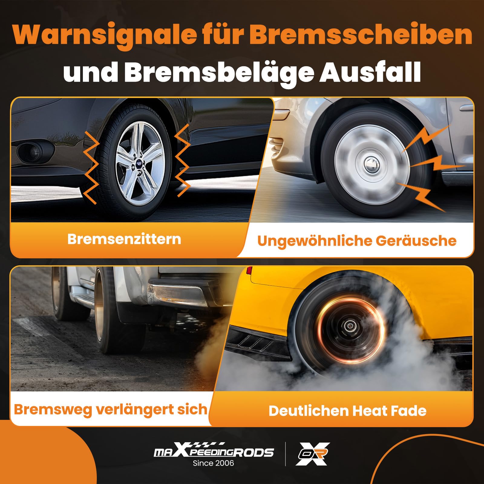 maXpeedingrods Set di freni con 2 dischi freno + 4 pastiglie freno anteriori da 280 mm, per Smart Fortwo Cabrio per City-Coupé 4514210112