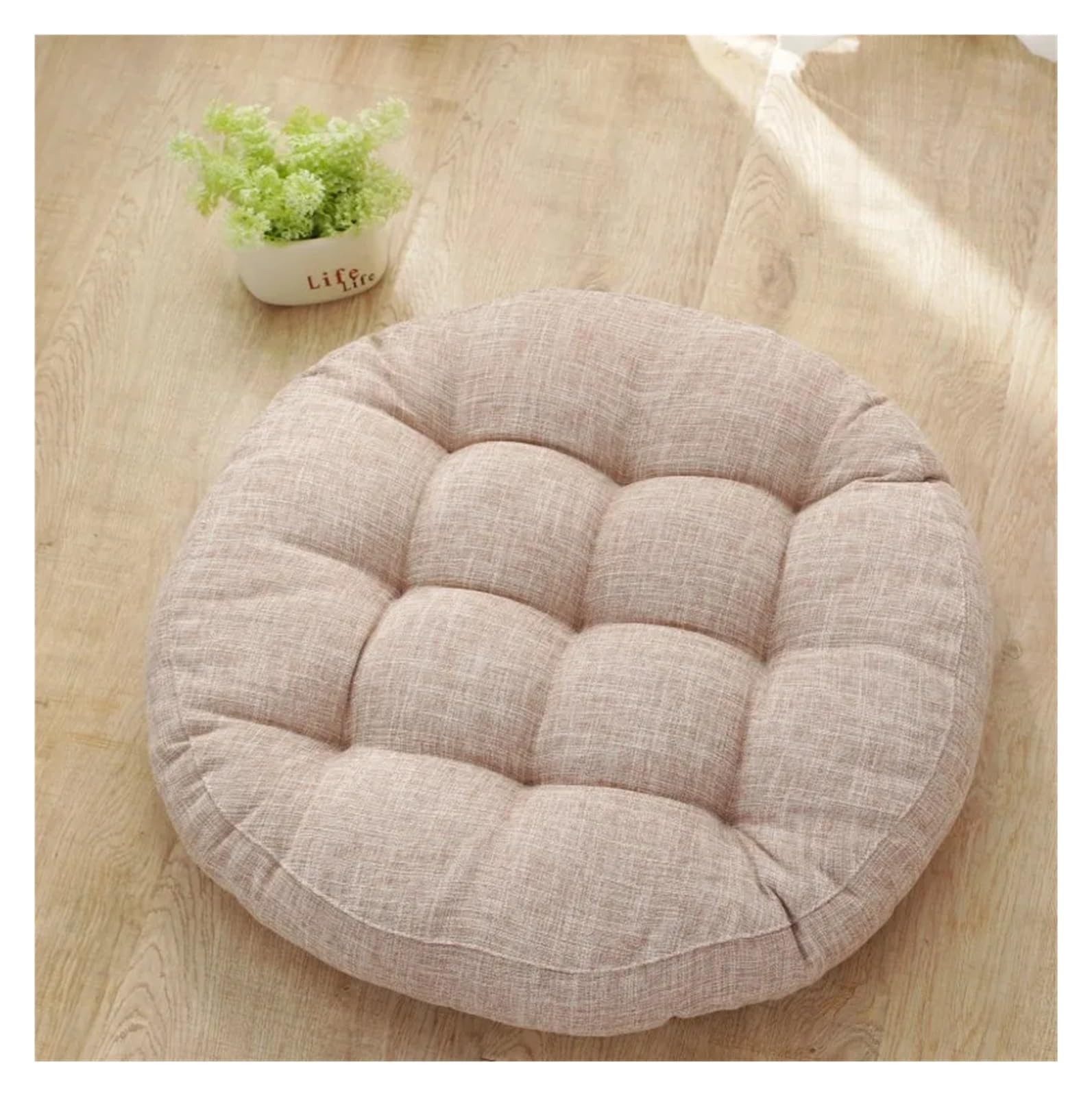 Großes rundes Yoga-Kissen, dunkelgrau, 55 cm, Meditationssitzpolster für Sofa, Stuhl, Bett, Auto, bequemes Bodenkissen für Esszimmer, Wohnzimmer und Entspannung