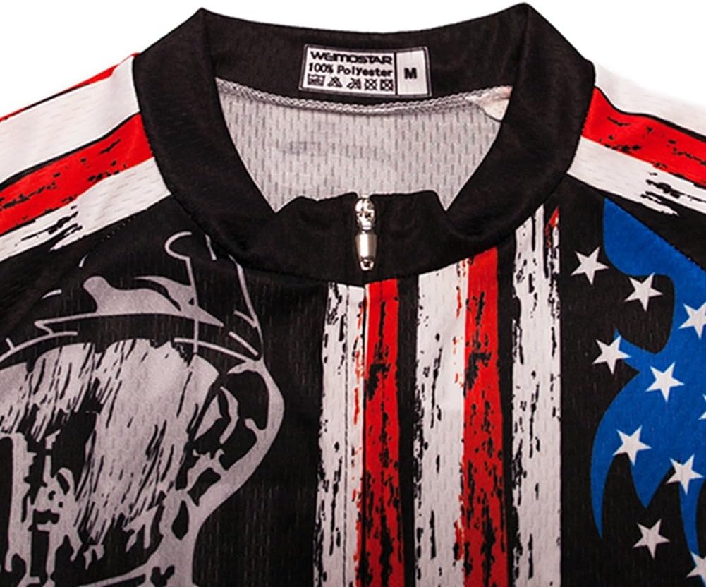 Weimostar Men's USA Cycling Jersey Short Sleeve Biking Shirts Breathable with Pockets - Image 3