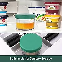 Vista 5 de KITCHENDAO 2 in 1 Lemon Orange Citrus Juicer with lid for Sanitary Storage, Manual Hand Squeezer with Built-in 16OZ Measuring Cup, Multi-function