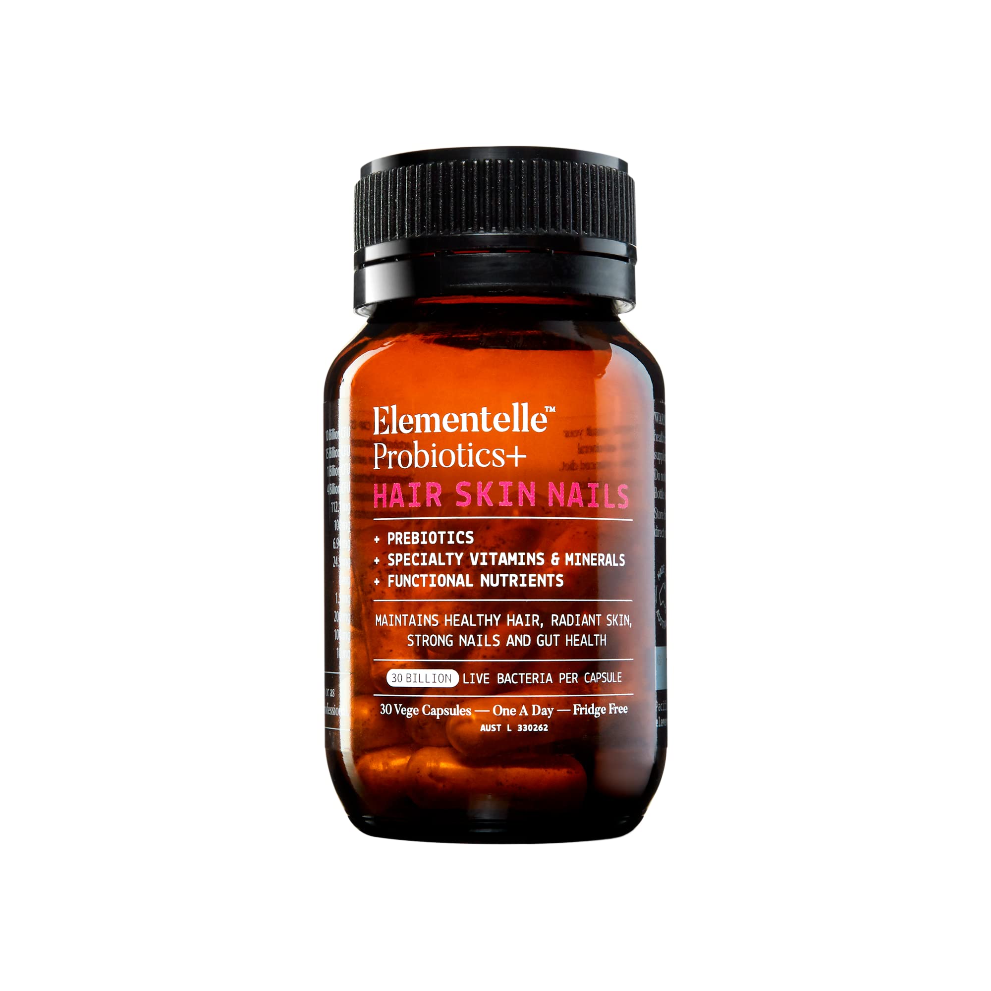 | Prebiotic & Probiotic Supplement with Vitamins & Nutrients | Gut Health Plus More | Non-GMO | 30 Vegetarian Capsules (Hair Skin Nails Probiotics+)