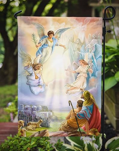 Miniatura 3 de Caroline's Treasures APH5469GF Bandera de jardín con diseño de pastores y ángeles para buzón, bandera decorativa para patio exterior, patio, obras