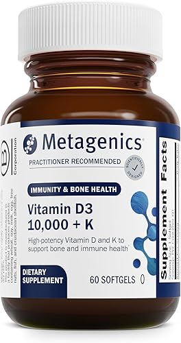 Metagenics Vitamina D3 + K - para la salud arterial, el apoyo inmunológico, la salud ósea y cardíaca* - Vitamina D con MK-7 (vitamina K2) - Sin OMG
