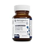Metagenics Vitamin D3 + K - for Artery Health, Immune Support, Bone & Heart Health* - Vitamin D with MK-7 (Vitamin K2) - Non-GMO - Gluten-Free - 60 Softgels - 10,000 IU
