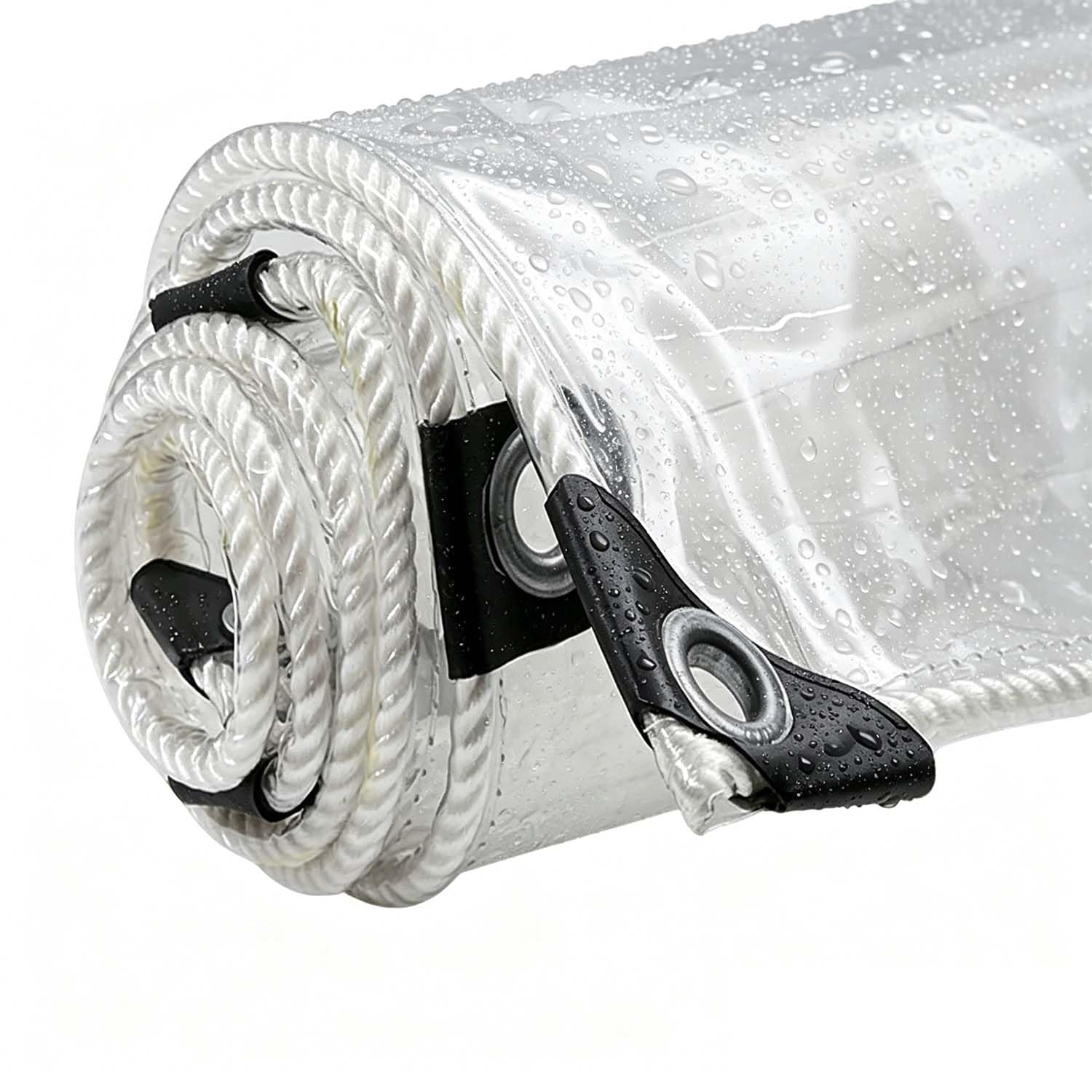 Ffsaacol Clear Tarps Heavy Duty Waterproof, 400g/m², 0.35mm Large Transparent Tarp With Grommets And Reinforced Edges, Tarpaulin Outdoor Multipurpose 1, 1x5m/3.3x16.4ft