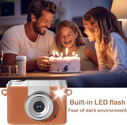 Miniatura 5 de Mini cámara digital con llavero, cámara CCD retro 1080P Flip the Lens Videocámara digital con tarjeta de 32 GB y lector de tarjetas 3 en 1, cámara