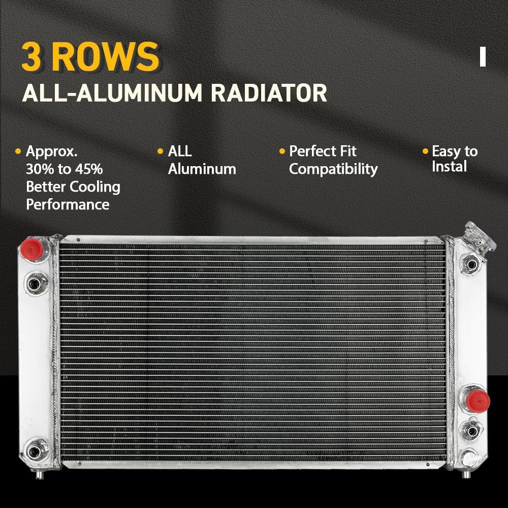 4.3 Aluminum Radiator For 1986-2005 Chevy Blazer S10, 1996-2004 GMC Jimmy 4.3L V6 Engine CC1826, 3 Row Radiator