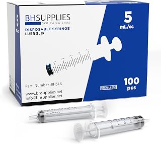 BH Supplies 5ml Oral Syringe (No Needle) - Sterile, Individually Wrapped - 100 Syringe