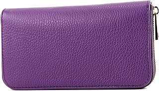 P02 - Portafoglio donna italiano, vera pelle, lungo