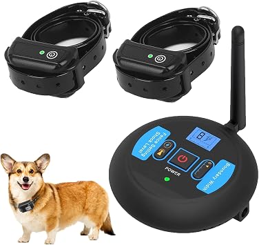 Wireless Dog Fence, Pet Electric Boundary Containment System, w/Remote Waterproof Shock Training Collar, Large Signal Range of 656Ft, Safe Effective, for Large & Small Dogs,for2dogs