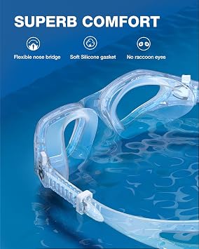 ZIONOR Swim Goggles, G1 SE Swimming Goggles Anti-Fog for Adult Men Women