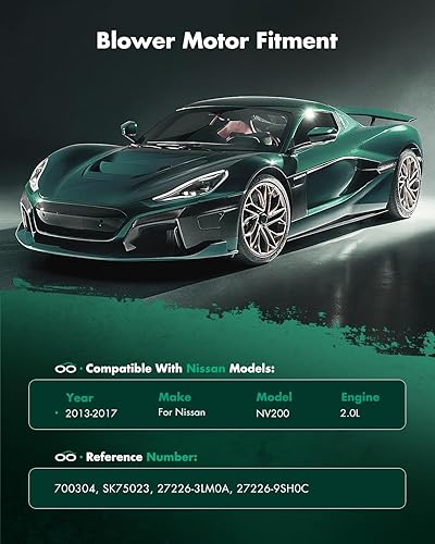 Vista 1197 de SCITOO 700188 Reemplazo del motor del ventilador HVAC con jaula de ventilador para Toyota Tacoma 2005-2015, reemplazo OE - 87103-04043, 87103-04044