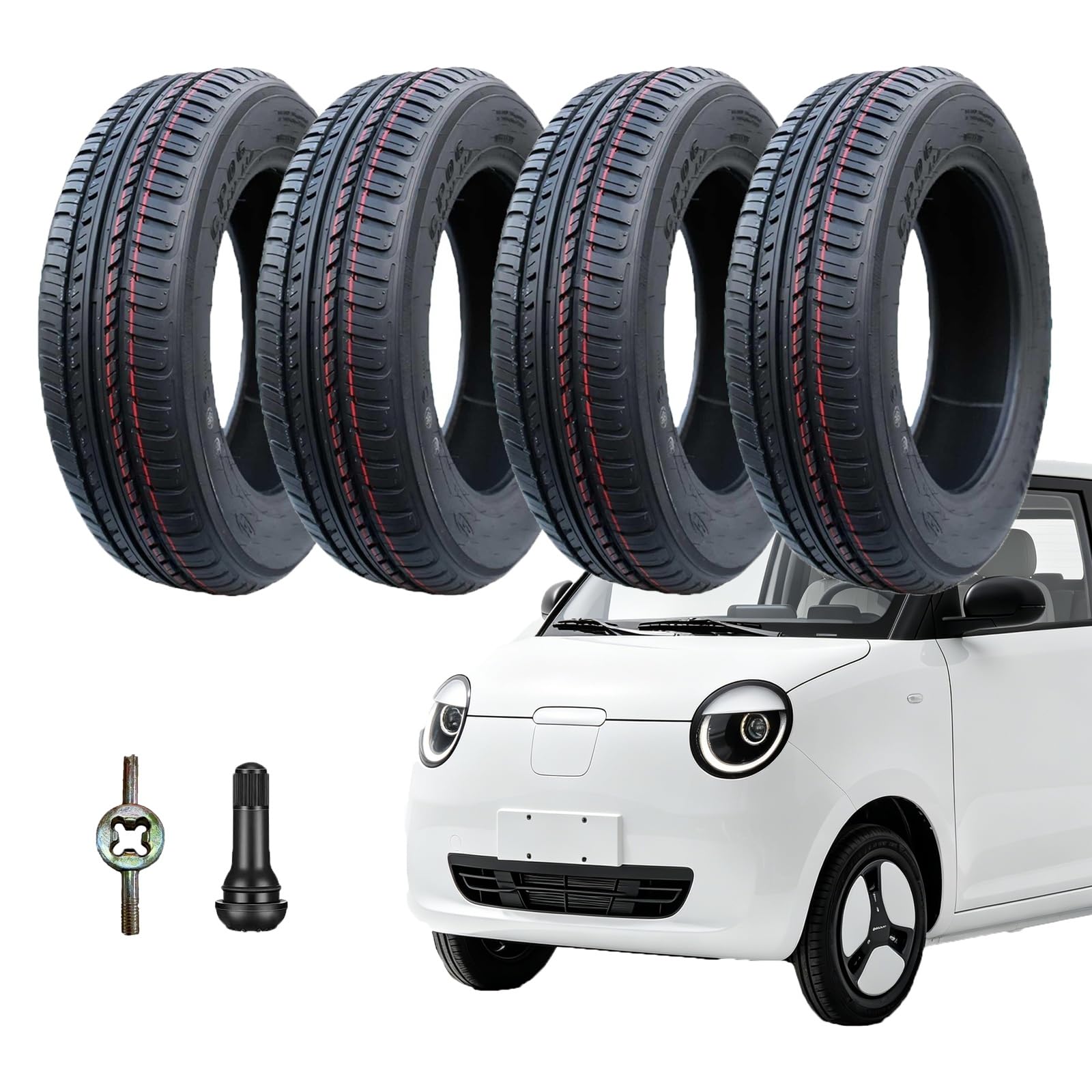 4PC 135/70R-12 Opona Radialna dla Felgi 12 Cali 135/70R/12 Wytrzymała 65Q 250kPa 135 70R 12 dla Mikrosamochodu Niskoprędkościowego Pojazdu Elektrycznego