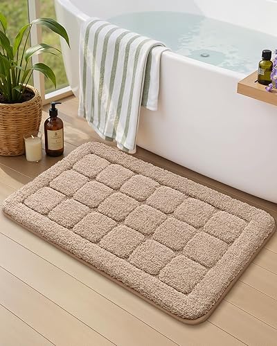 Miniatura 2 de Color&Geometry Alfombra de baño ultrasuave, antideslizante, lavable a máquina, con respaldo de goma, alfombra absorbente de felpa esponjosa para