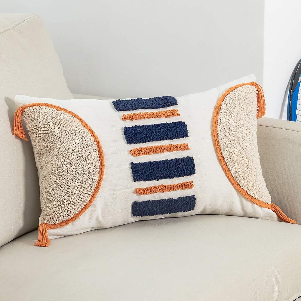orange navy throw pillows