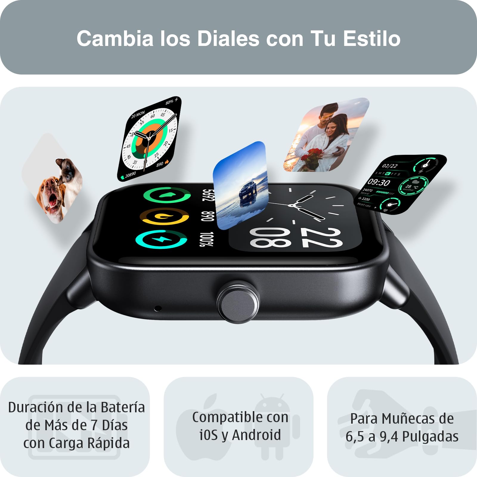 Orologio Smartwatch Uomo con Chiamate Bluetooth e Alexa, 1.8'' Smartwatch Uomo SpO2/Frequenza Cardiaca/Sonno, Contacalorie/Passi/Distanza, 100 Modalità Sport, IP68 Regalo da Uomo per Android iOS
