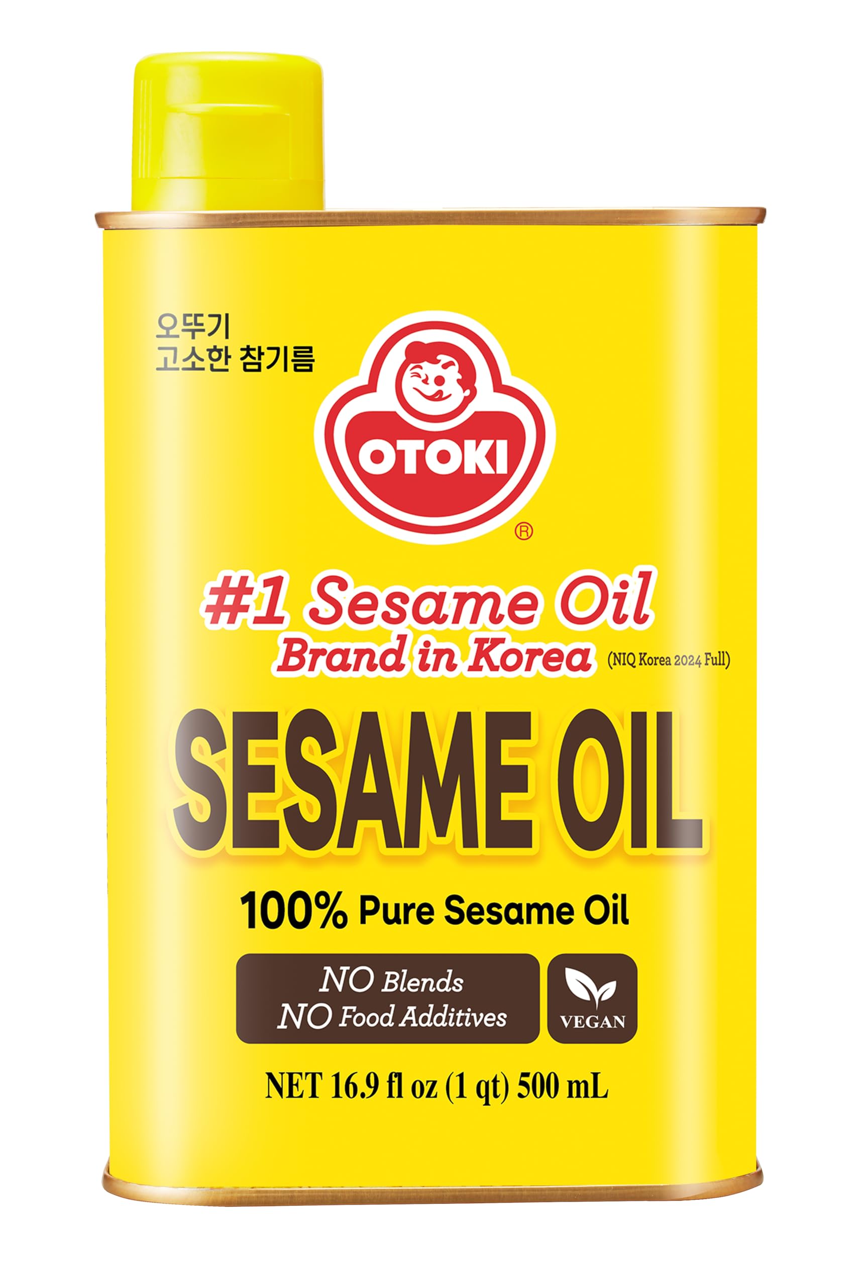 OTOKI 100% Pure Premium Roasted Sesame Oil, Toasted to Perfection, Traditional Korean Style Oil, 500ml (16.90 fl oz)