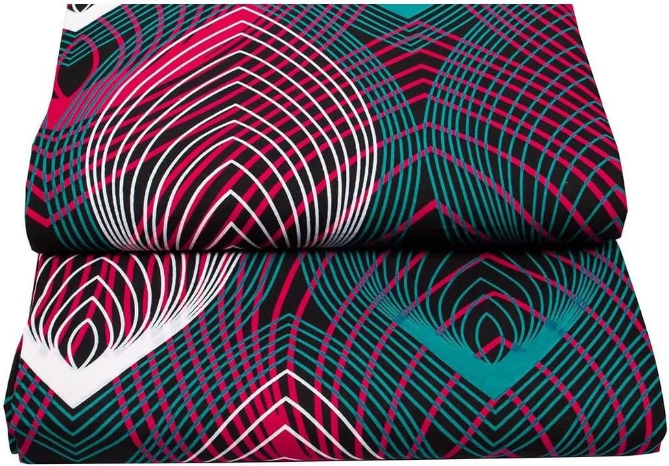 African Fabric 100% Cotton Ankara Wax Print Fabric 6 Yards Cloth for Party Dress