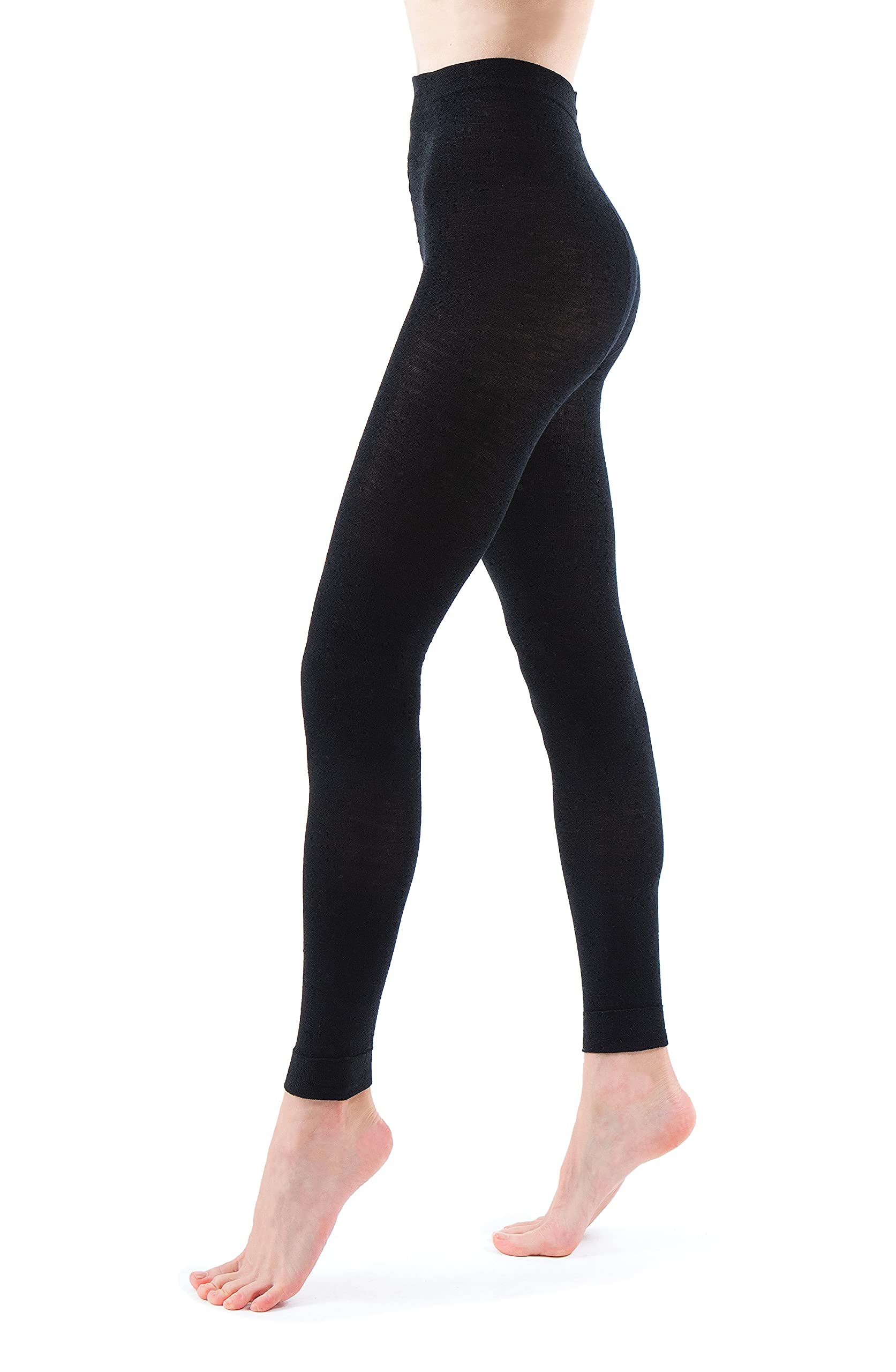 WOOLIFEWomen's Merino Wool Leggings Super Soft Black