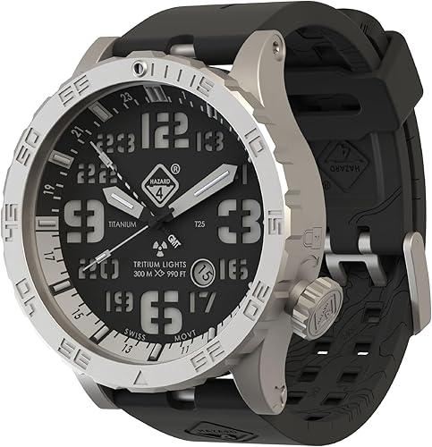 HAZARD 4 Heavy Water DiverTM BlackTie White GMT Titanio Tritium Dive-Watch - B HAZARD 4 Heavy Water DiverTM BlackTie White GMT Titanio Tritium Dive-Watch - B