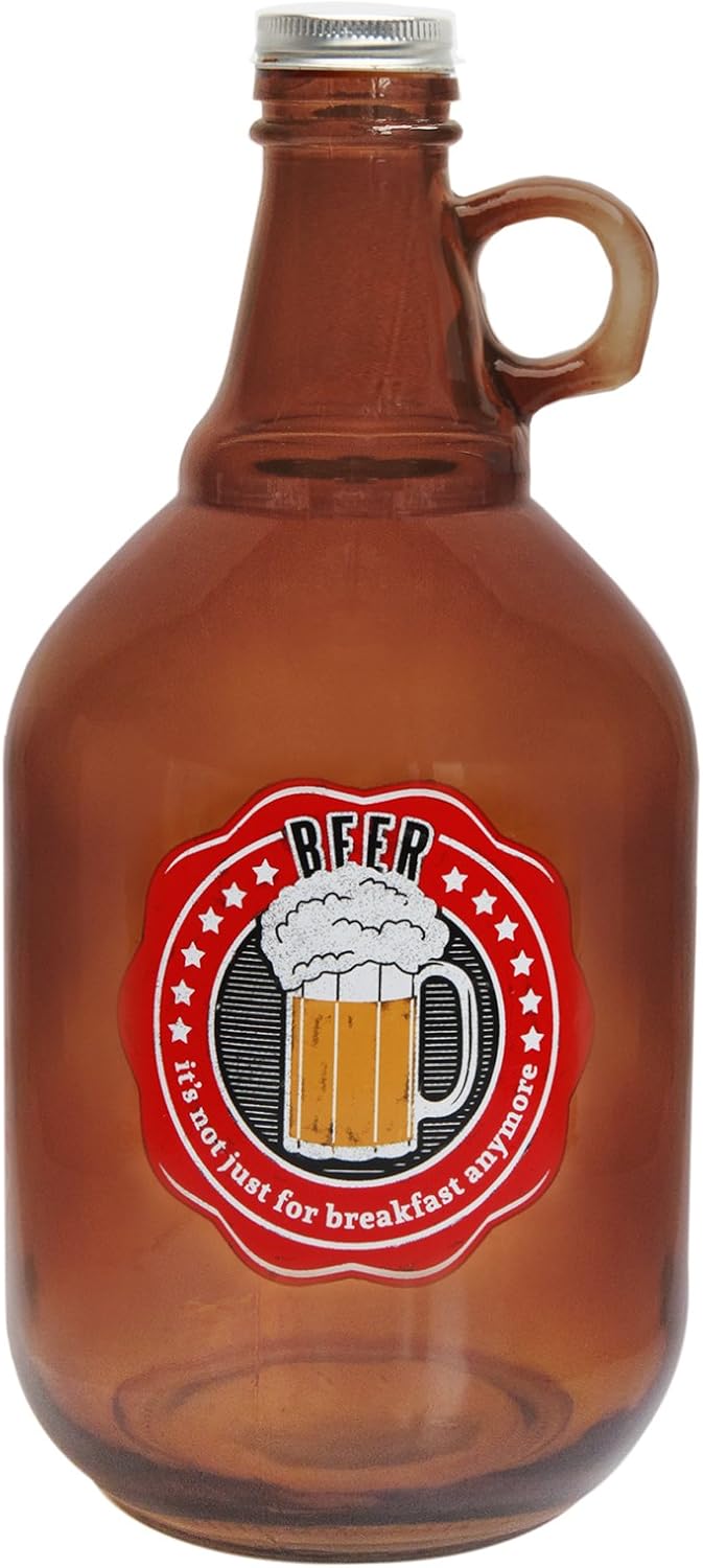 Style Setter Beer Growler with Cap, Brown