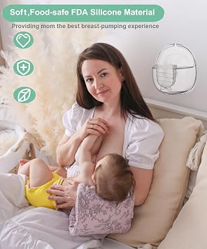 2 Sets Wearable Breast Pump Parts Milk Collector Cup S32 Flange 24mm Compatible with NCVI NICEGREEN Nuliie Zooawa Breast Pump Replacement Accessories, Extra Duckbill Valve&Diaphragm