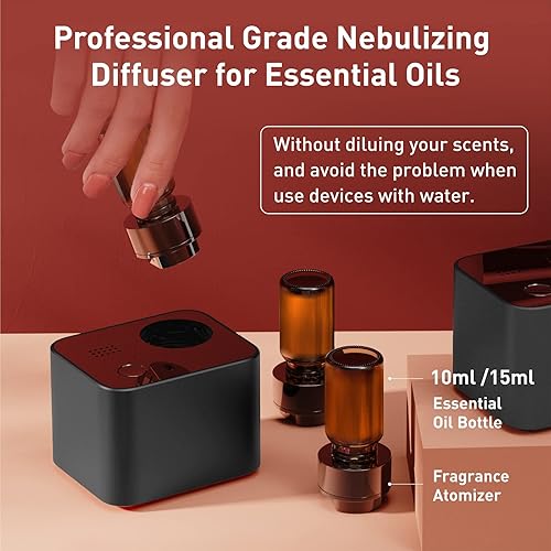 Miniatura 4 de Difusor de aromaterapia - Difusores nebulizadores sin agua para aceites esenciales para habitaciones grandes, sin agua, súper silencioso,