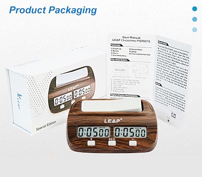 Chess Clock Digital Chess Timer with Delay and Bonus Professional for Board Games Timer Wood Grain Color