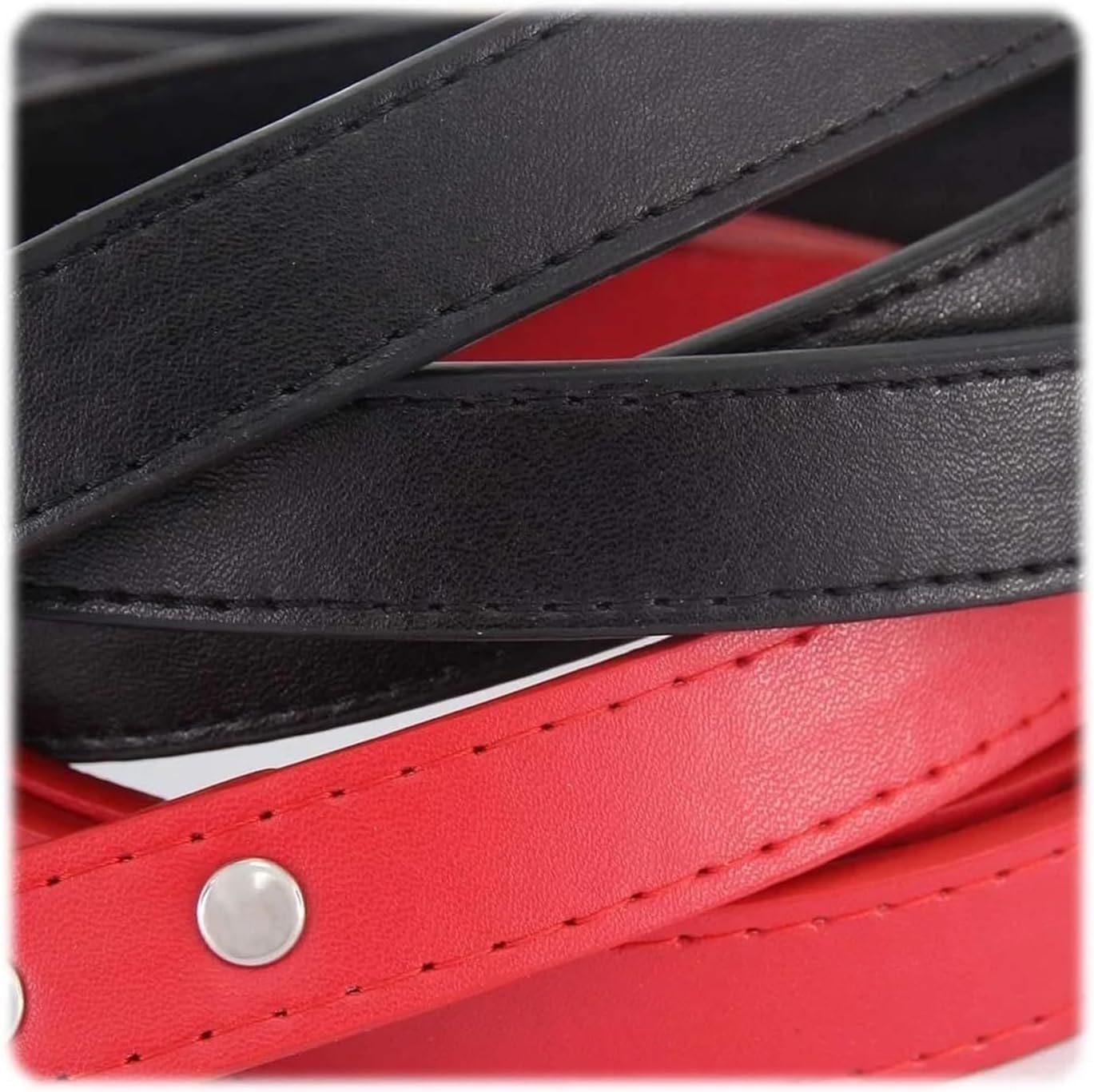 Compatible for 12 PCS/LOT Dog Leash Soild Color Leather Pet Walking Training Leads for Small Medium Large Dogs Cat in Collar and Harness 120cm(Red,M 2.0CM-120CM)