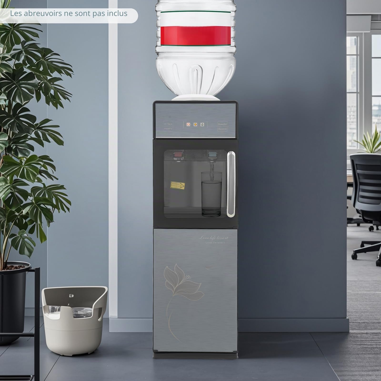 Distributeur d'eau électrique pour boissons chaudes et froides, distributeur d'eau chaude et froide, distributeur d'eau potable avec espace de rangement, distributeur d'eau potable pour la