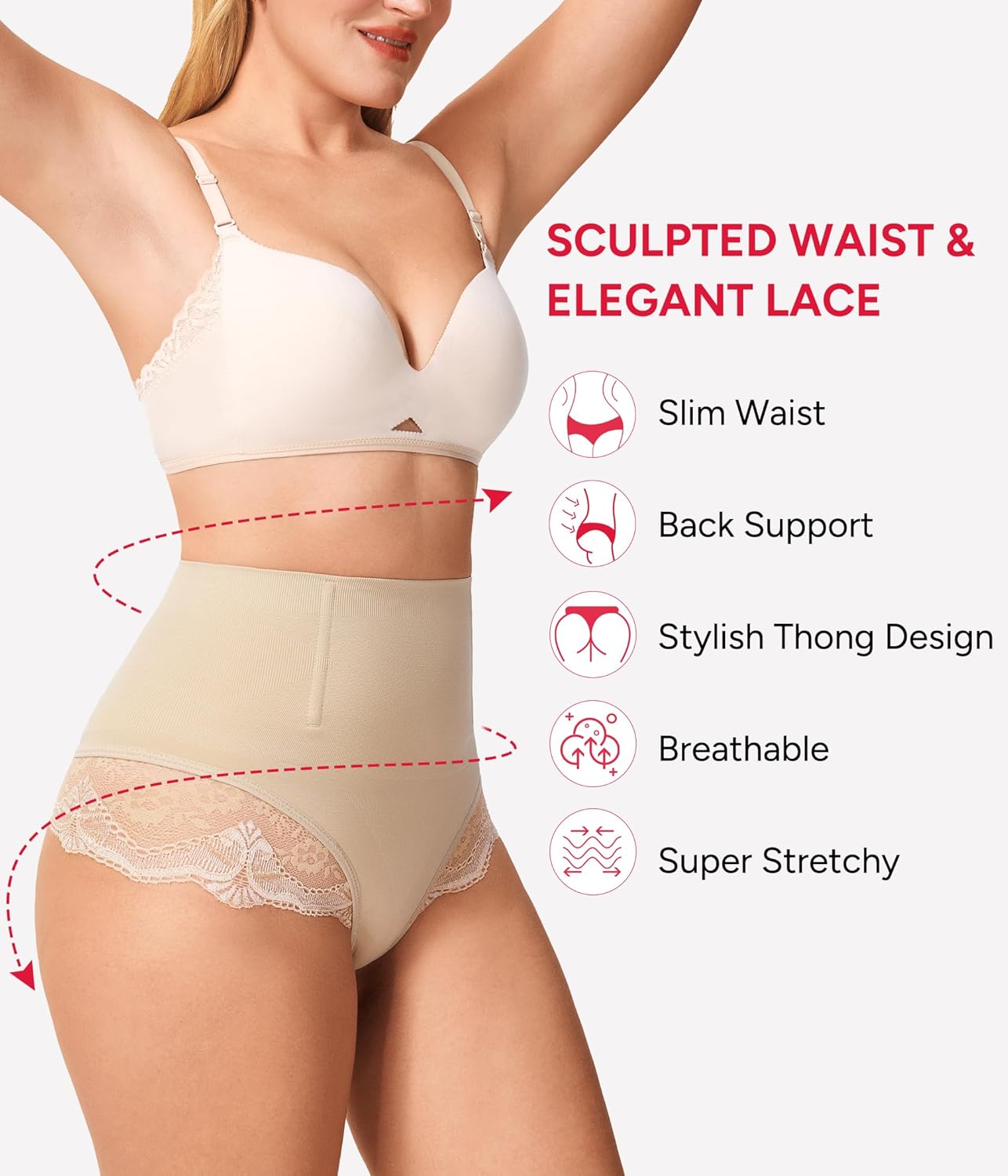 Nebility 2 Pack Tummy Control shapewear for Women Thong Underwear Panties Seamless Briefs Comfortable Stomach Butt Shaper - Image 2