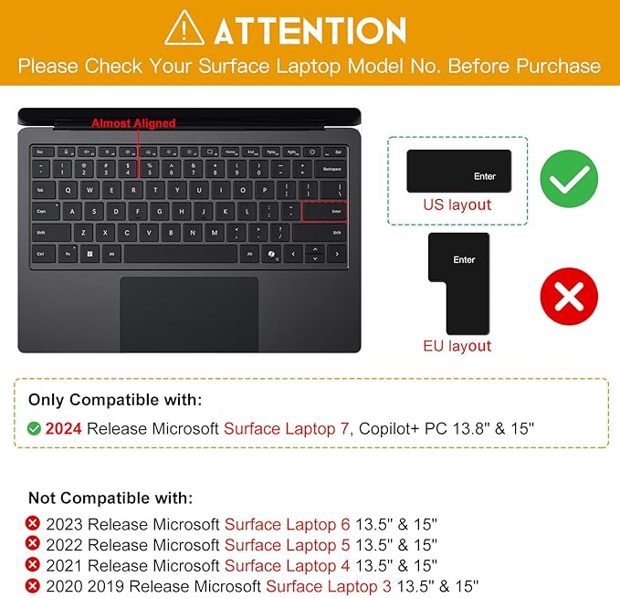 CaseBuy Cubierta de Teclado Premium para Surface Laptop 7 13.8" y 15" miniatura 2