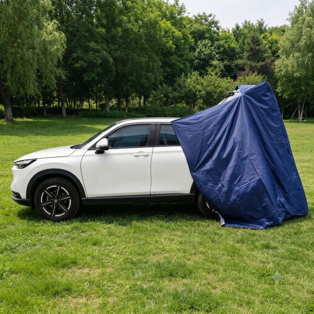 Car Tailgate Sunshade for SUV MPV, 210D Oxford SUV Tailgate Canopy,Magnetic & Suction Cup Dual Fixation, Rear Trunk Privacy Curtain,Car Changing Cabana for Car Camping