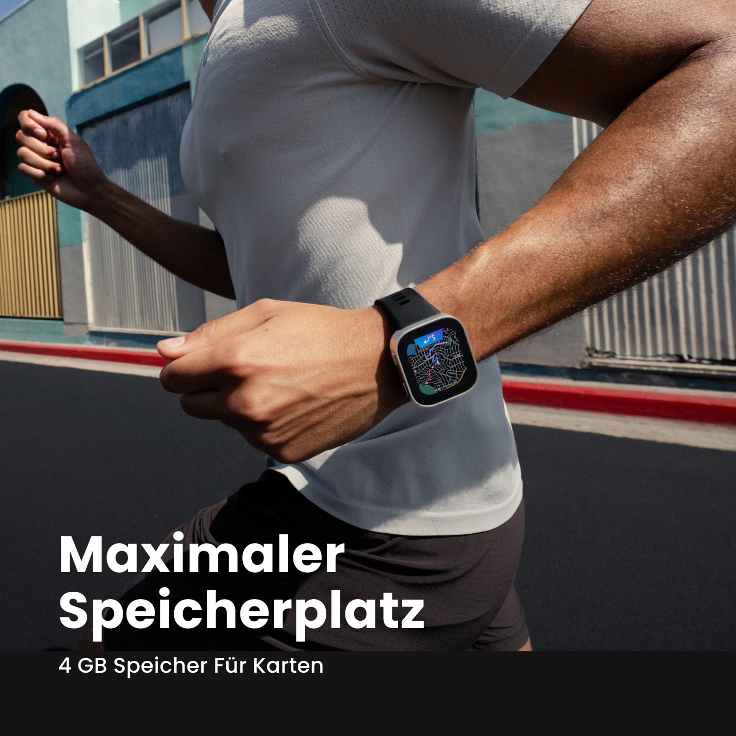 Amazfit Bip Max 50mm Smartwatch, 2.07" AMOLED-Display, 20 Tage Akkulaufzeit, GPS, 4GB Speicher, Offline-Karten, Fitness-Tracker, 5ATM