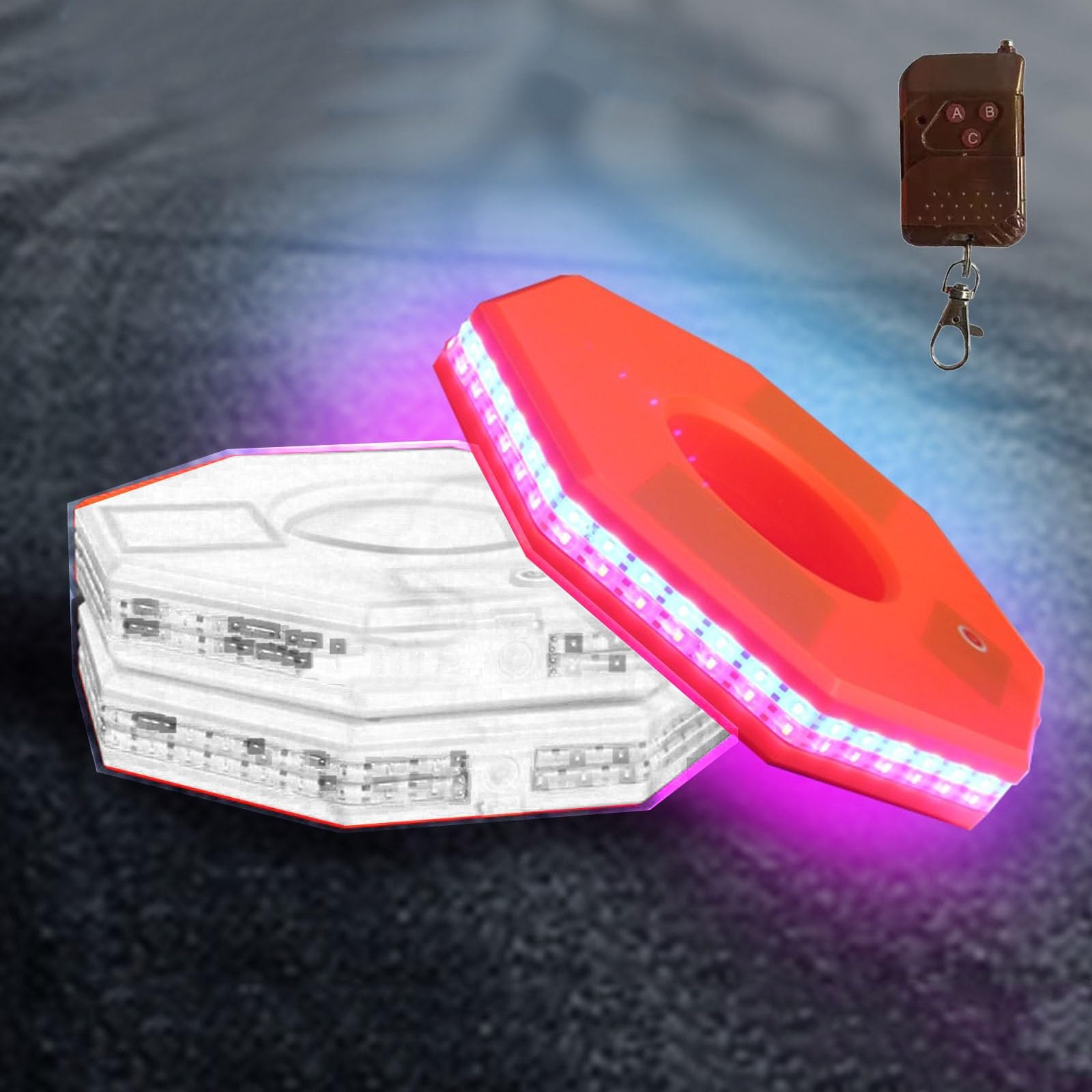 Anillo de cono de tráfico LED recargable 27cm para advertencia nocturna seguridad vial