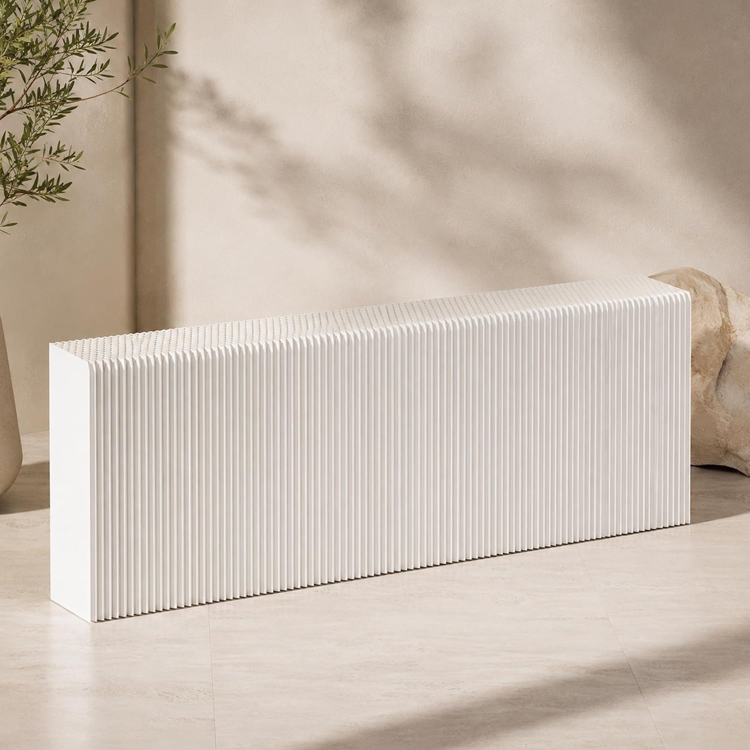 Folding Paper Display Stand, Retail Display Table Showcase, Shoe and Bag Display Shelves, Suitable for Exhibitions and Home Decoration, Multi-Functional Room Divider, Space-Saving, White