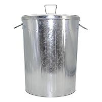 Vista 1 de Plexon Bote de basura de 20 galones con tapa, pregalvanizado, bote de basura de metal, gris, PL-20-1PK