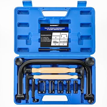 DASBET Valve Spring Compressor & Valve Lapper Set with 4 Suction Plates