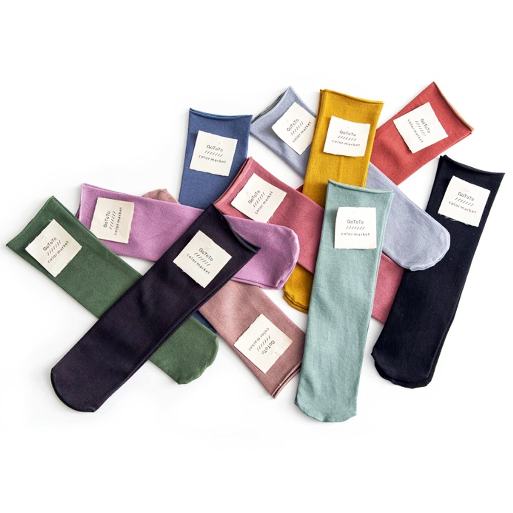 11 Pairs of Comfortable Casual Cotton Socks for Women, Crew Size for Sports, Solid Color Stretch Socks for Girls