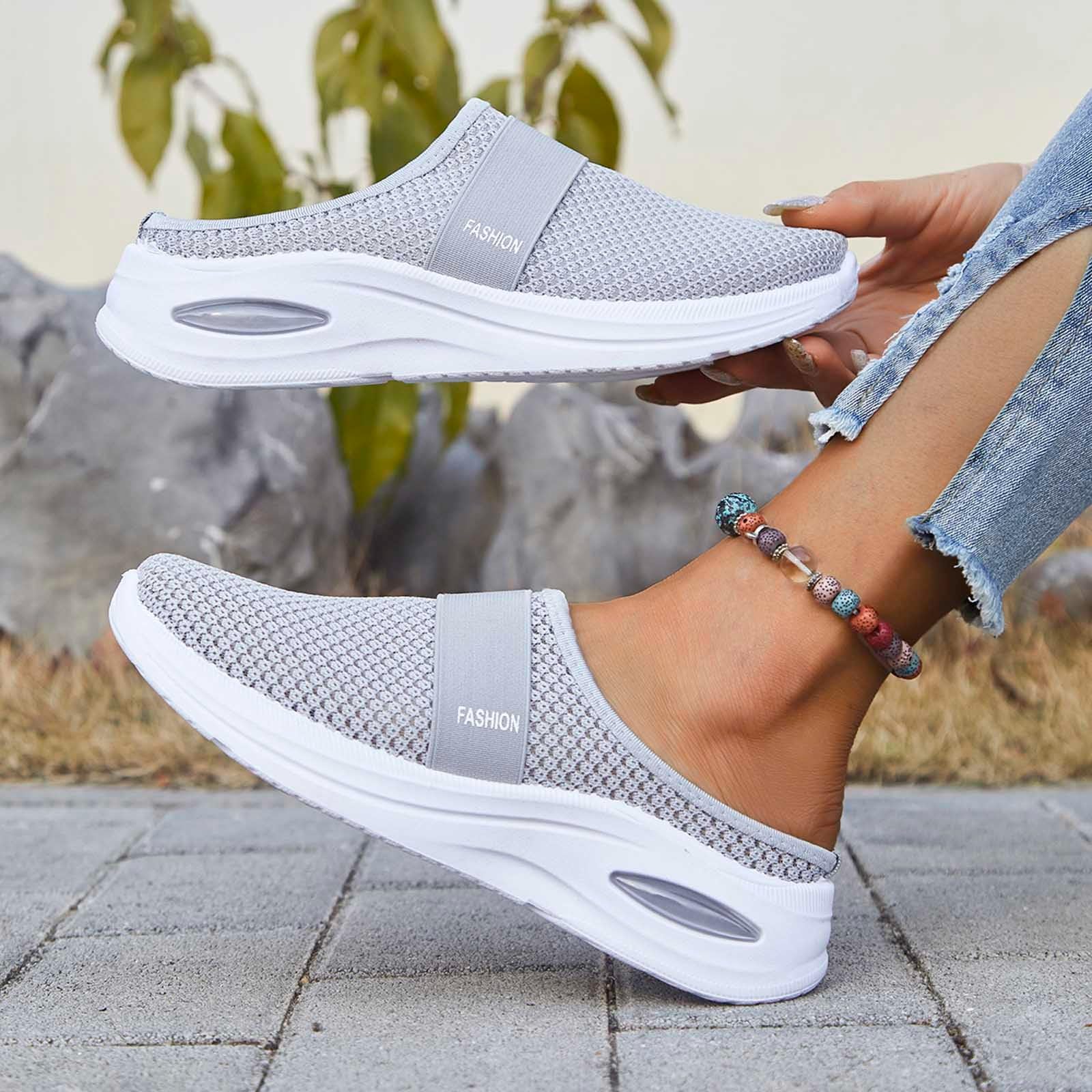 Clogs Damen Hausschuhe Orthopädische Schuhe Mesh Sommerschuhe Slip On rutschfest Pantoletten Gesundheitsschuhe Diabetiker Sandalen Gartenschuhe Pflege Schuhen Kochschuhe